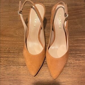 Coach Brown Slingback Heels